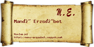 Manó Erzsébet névjegykártya